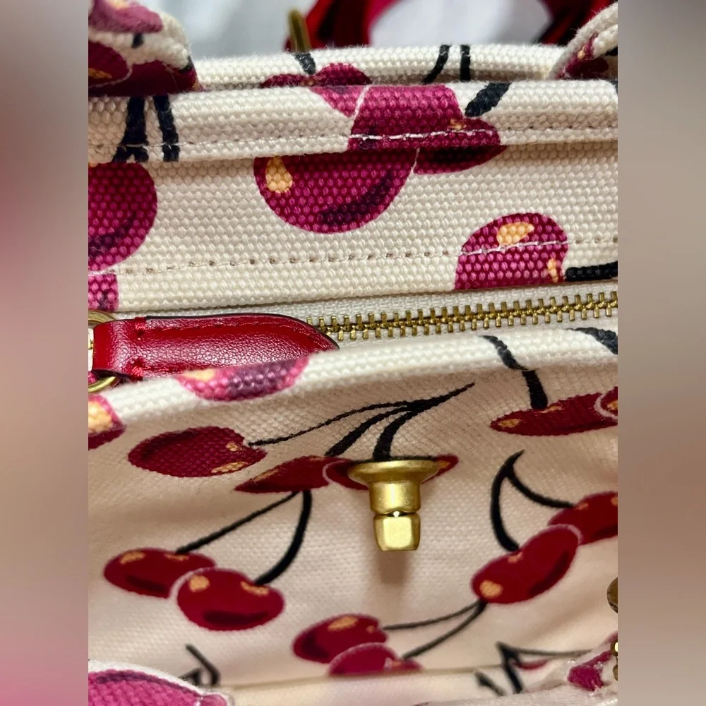 Coach Cargo Tote Bag 20 - Cherry Print - Picture 6 of 11